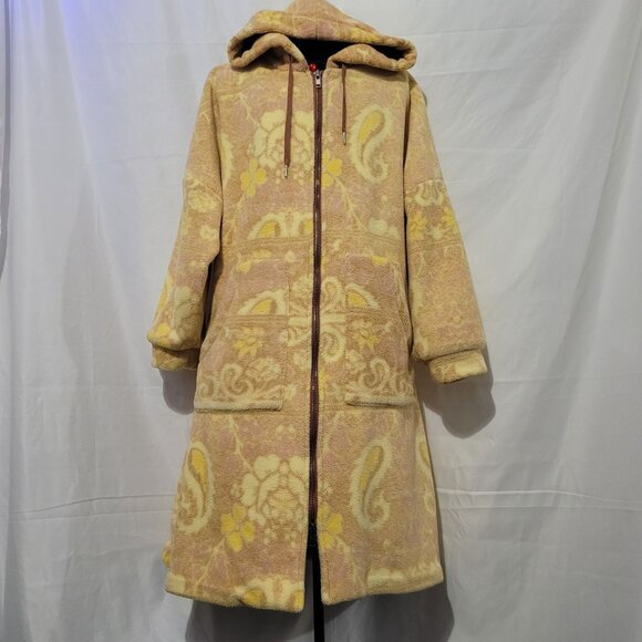 Free People Jackets & Blazers - Free People Cozy Hooded Printed Blanket Coat Size S